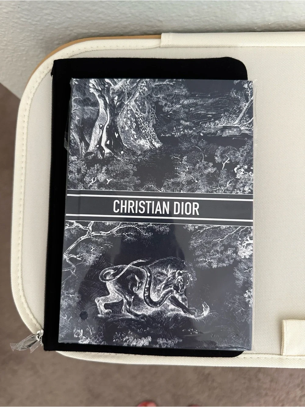 Dior Black CD Zip Pouch and notebook